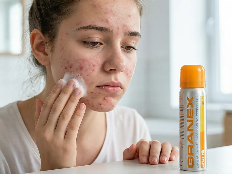 How to use Granex Foam &mdash; applying foam to acne-prone areas (face, back, chest)