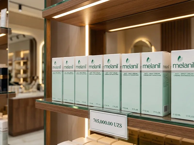 SPF 30+ recommended with Melanil Cream — daytime protection to reduce pigmentation recurrence
